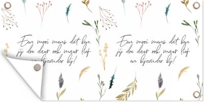 Schuttingposter Vriendschap - Een mens dat ben jij - Quotes - Vrienden - Spreuken - 200x100 cm - Tuindoek