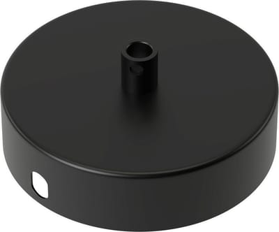 Snoerboer plafondkap 1 snoer - Ø10 cm - metaal - zwart - rond