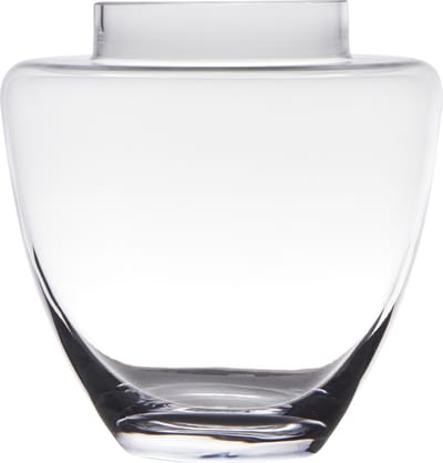 Hakbijl Glass Vaas - transparant - H19 x D19 cm - glas - cilinder vorm - vazen - bloemenvaas
