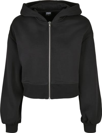 Urban Classics - Short Oversized Zip Jacket - S - Zwart