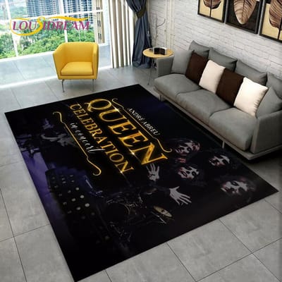 Freddie Mercury Queen-Rockband Vloerkleed, Tapijtkleed voor Woonkamer Slaapkamer Bank Deurmat Decoratie, Kinderspeel Antislip Vloermat 60*90cm
