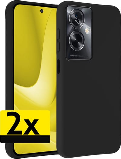 Hoesje - 2 Stuks - Geschikt voor OPPO A79 - Sterk & Shockproof - Case Siliconen - Back Cover - Telefoon Hoes - Telefoonhoesjes - Zwart