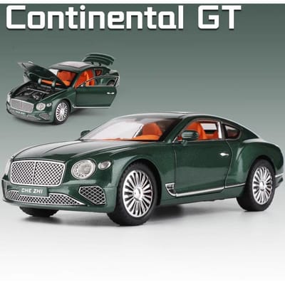 1:24 Schaal Continental Gt Legering Auto Model Speelgoed Pull Back Diecast Metaal Sportauto Modellen Simulatie Geluid Licht Verzameling Cadeaus
