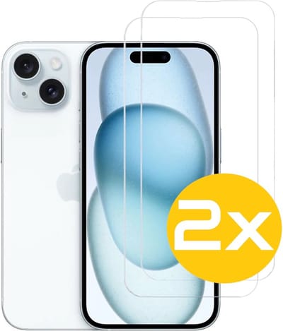 Screenprotector Geschikt Voor iPhone 15 Plus - Glasplaat - Tempered Glass - 2 Stuks