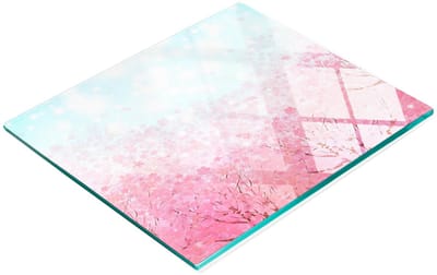 Multifunctionele decoratieve glazen snijplank voor de keuken met kersenbloesems, 60x52 cm
