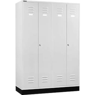 Schäfer Shop Select Kledinglocker, 4 deuren, met cilinderslot lichtgrijs/gentiaanblauw