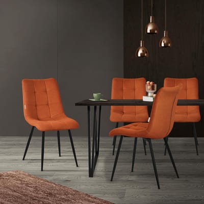 Luxe Eetkamerstoelen Set van 6 - Zwart - Novihome