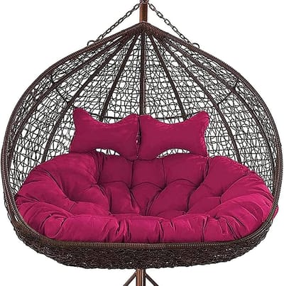 Dubbele Hangstoel - Eierstoel Dubbel - Ontspannen Buiten - Met Vervangend Kussen - 130x110 cm - Antraciet