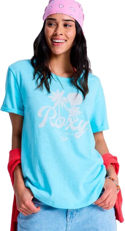 Roxy Oceanwave Slub Regular Fit T-shirt Met Korte Mouwen Blauw XS Vrouw
