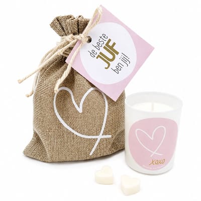Juf Cadeau Met Kaars En Zeephartjes - De Beste Juf Ben Jij - Einde schooljaar bedanken