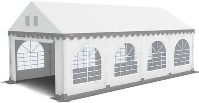 GO-PRO | 4x8 | Partytent | Met grondframe | Wit-Grijs
