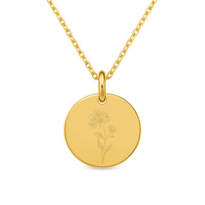 Lovelockers® | Geboorte Bloem ketting | Juni | Stainless Steel | Goudkleurig | Geboorte Maand | Kraamcadeau | Geboorte cadeau | Cadeautje voor haar | Bloemen ketting