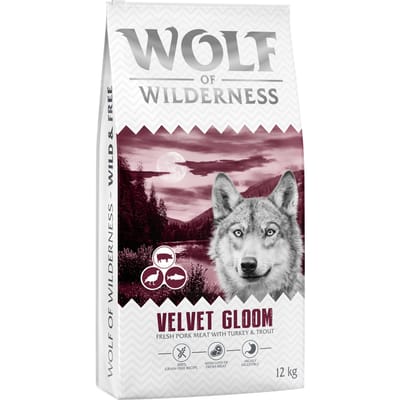 Wolf of Wilderness "Velvet Gloom" Kalkoen & Forel - graanvrij - Dubbelpak: 2 x 12 kg Nieuw Recept