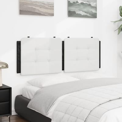vidaXL - Hoofdbordkussen - "Zadar" - 140 - cm - kunstleer - wit - en - zwart