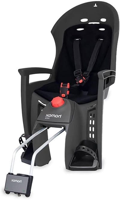 Kinderfietszitje - Fietsstoeltje Kinderen - Veilig Fietsen - Ergonomische Rustpositie - tot 22 kg - Zwart Grijs