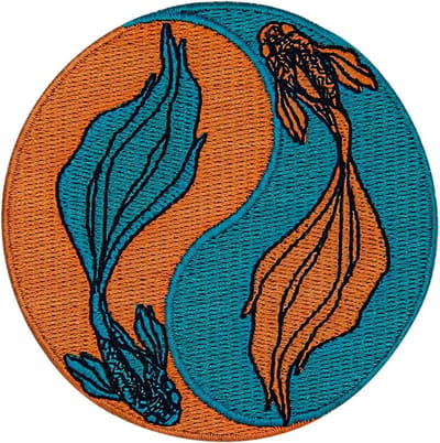 Ying Yang Koi Vis Patch 7,5 cm - Geborduurd - Sterke hittehechting - Ideaal voor kleding - ShopVlot