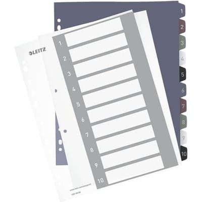 Leitz 1237 Style Register Din A4 1-10 Polypropyleen Meerdere Kleuren 10 Tabbladen 1237-00-00