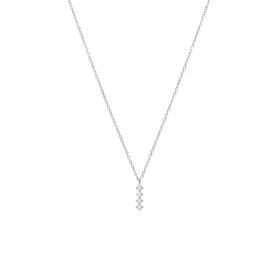 Lucardi Dames Stalen ketting met zirkonia - Ketting - Staal - Zilverkleurig - 47 cm