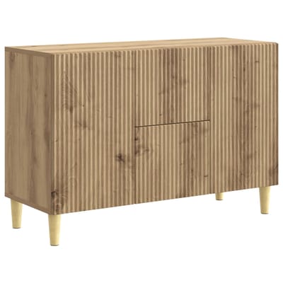 vidaXL - Dressoir - Artisanaal - eiken - 89 - x - 34,5 - x - 60 - cm - Bewerkt - hout