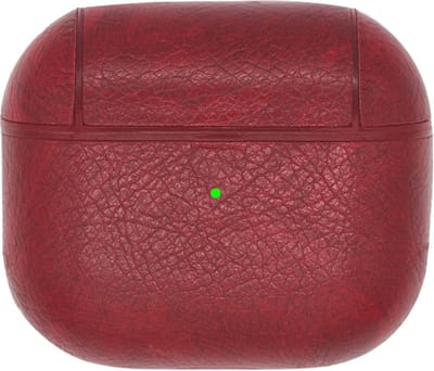 Case cover - Apple Airpods 3 - rood kunstleer - met musketon haakje