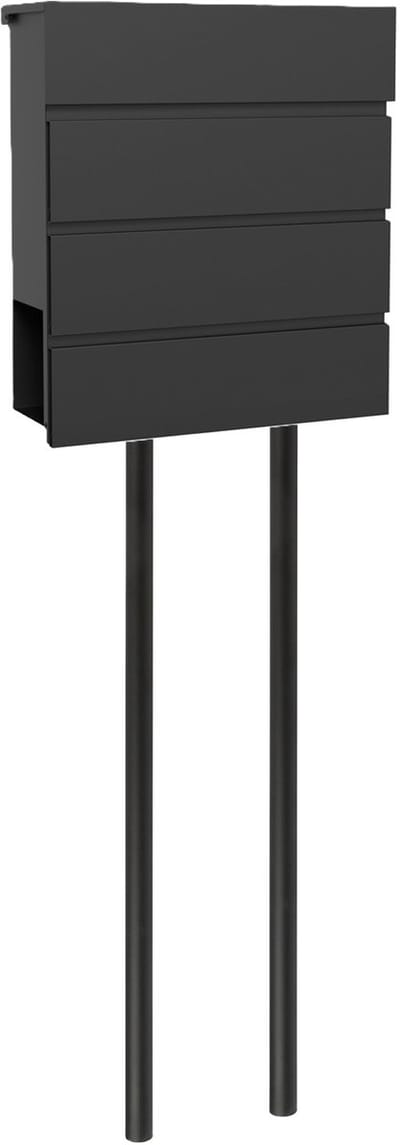Practo Garden Brievenbus Marseille – Zwart – Met Krantenhouder & Palen – Powdercoated Staal