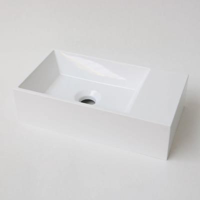 INK Contra Fontein - 40x22x10cm - wasbak links - 0 kraangaten - polystone wit glans