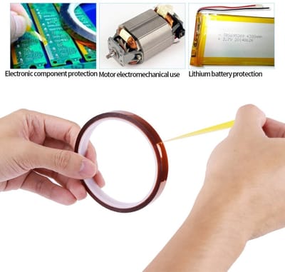 Dailygoods - Hittebestendige Isolatietape - Zelfklevend - 10 mm x 30 m - Perfect voor Elektronica - Geschikt voor printplaten