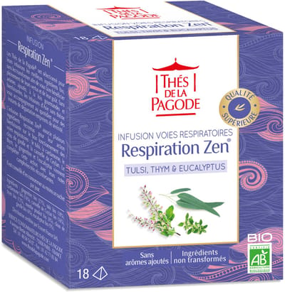 Thes de la Pagode - Kruidenthee Respiration Zen - Een kruideninfusie voor vrije ademhaling en innerlijke rust - 18 theezakjes