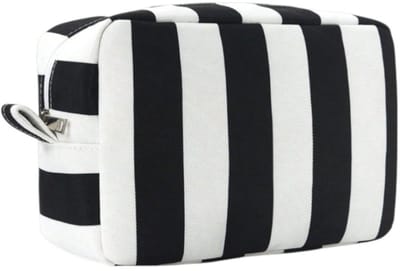 Toilettas - Streep Zwart/Wit | 22 x 16 x 9 cm | Polyester | Fashion Favorite
