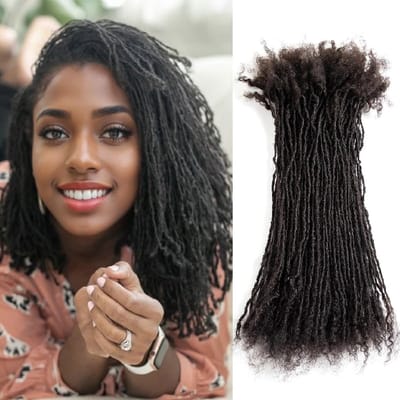 Dailygoods- Dreadlocks Extensions 10 inch - 100% Echt Menselijk Haar - Sister Lock - Natuurlijke Krullende Extensie - Handgemaakt - Eenvoudige Installatie - Haarextensies