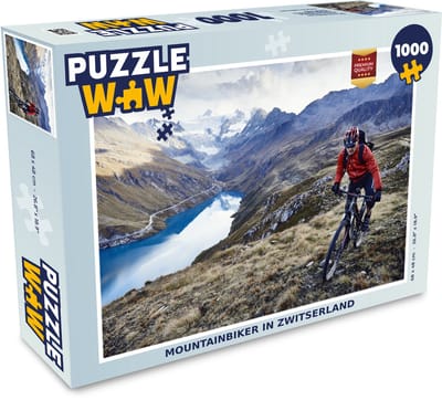 Puzzel Mountainbiker in Zwitserland - Legpuzzel - Puzzel 1000 stukjes volwassenen