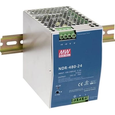 MEAN WELL NDR-480-24 DIN-rail netvoeding 20 A 480 W Aantal uitgangen:1 x Inhoud 1 stuk(s)