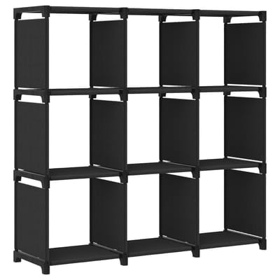 vidaXL - Kast - met - 9 - vakken - 103x30x107,5 - cm - stof - zwart