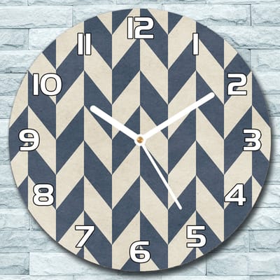 Coloray Wandklok - Geometrische pijlen Glazen Klok - 30fi cm - Marine Wandklok - Wandklok Ronde - Wandklok Klassiek - Wandklokken Woonkamer - Stille Wandklok