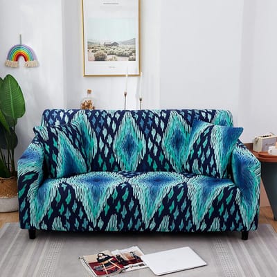 Stretch Sofa Hoes Elastische Sofa Hoezen voor Woonkamer Sofa Stoel L-vorm Bankhoes Woondecoratie 1/2/3/4-zits Small blue