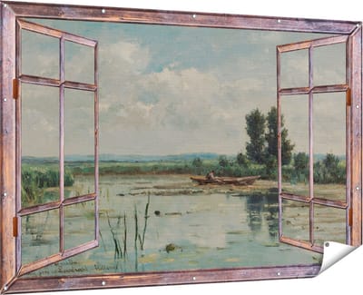 Gards Tuinposter Doorkijk Plas bij Loosdrecht - Willem Roelofs - 180x120 cm - Tuindoek - Tuindecoratie - Wanddecoratie buiten - Tuinschilderij