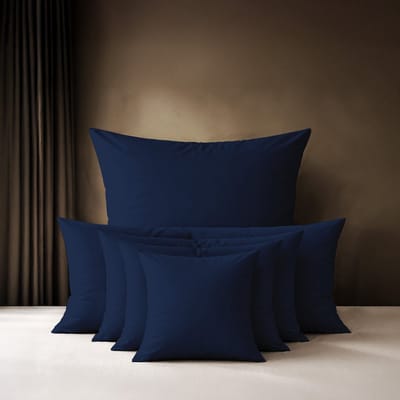 Lavea® Kussenslop 80x80 cm, 1 stuk – Kussenhoes van 100% katoen, zacht en ademend met YKK-ritssluiting, OEKO-TEX gecertificeerd – Marineblauw