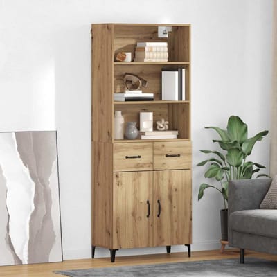 vidaXL - Highboard - Artisan - Eiken - 69,5 - x - 34 - x - 180 - cm - Bewerkt - hout