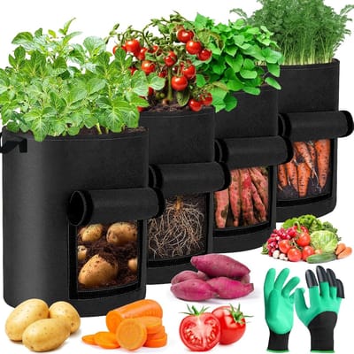 2 Stuks Kweekzakken - Kweekzak - Kweekbak - Groeizak - Plantenzak - Aardappelzak - Zwart