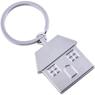 Nieuw huis sleutelhanger - Sleutelhanger met huisje - RVS - 1 stuk - Verhuizen - Cadeautje - Huisje aan hanger - Verhuis cadeau - Samenwonen - CHPN