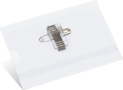 Kangaro naambadge - 60x90mm - met clip, speld en insteekkaartjes wit - doos 24 stuks