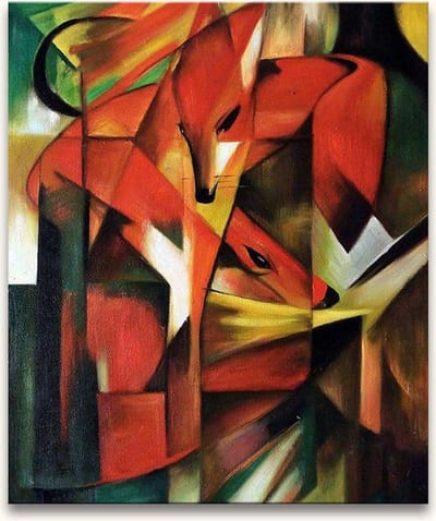 Handgeschilderd olieverfschilderij - olieverf op canvas - Franz Marc 'Rode Vos'