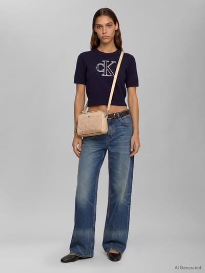Calvin Klein Quilted Nylon 2x Straight Bag Tannin Maat: OS | Schoudertassen Outlet | Dames | Beige