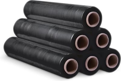 Handwikkelfolie Stretchfolie Zwart - 50cm x 300m x 20my - per rol