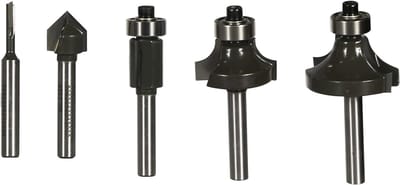 Freesset 5-delig - Router Bits - Randbewerking - Hardmetalen Snijvlak - 6 mm Schacht