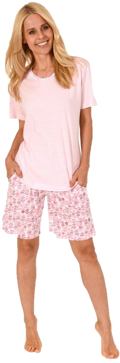 Elegante dames shorty pyjama korte mouw met kanten randje - ook in oversize