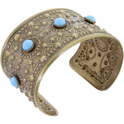 Behave – Bangle – Turquoise – Goudkleurig – Etnisch Motief – Boho – Nikkelvrij