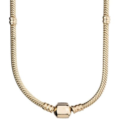 925 Sterling Zilver Sprankelende Kroon O Pave Hart Poetic Blooms Sluiting Slang Ketting Ketting Voor Populaire Kralen Charm Diy Sieraden 50cm beige