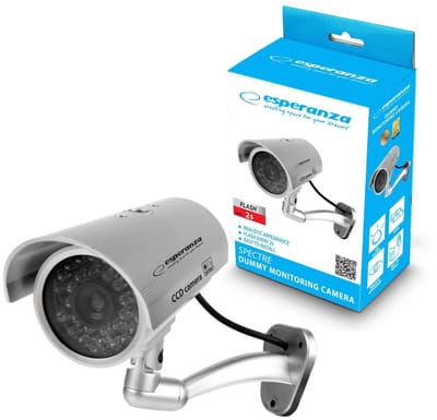 Esperanza Dummy Beveiligingscamera SPECTRE – Zilver – met Knipperende LED