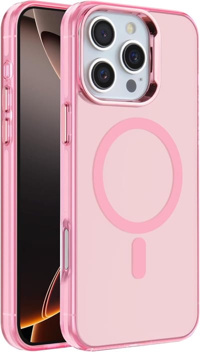 Magnetische hoes Geschikt voor: iPhone 16 Pro - Compatibel met Magsafe - Slank, dun, schokbestendig hoesje - Roze